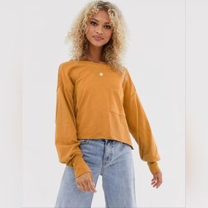 Free People NWT Austin Burnt Orange  Longsleeve Top L